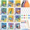 96 Pcs 12 Sets Pre Drawn Canvas Kit for Painting Craft Sip and Paint Kit for Adults Pre Printed Canvas Painting Favor for DIY Birthday Gifts Adult's Date Party, 8 x 10 Inches(Retro)